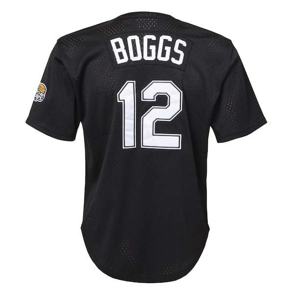 Wade Boggs Tampa Bay Rays Youth Cooperstown Collection?Mesh Batting Practice Jersey - Black - Image 3
