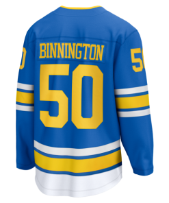 Alternative view of Jordan Binnington St. Louis Blues  Home Breakaway Jersey - Blue