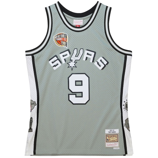 Tony Parker San Antonio Spurs Unisex Hall of Fame Class of 2023 Throwback Swingman Jersey - Gray - Image 2
