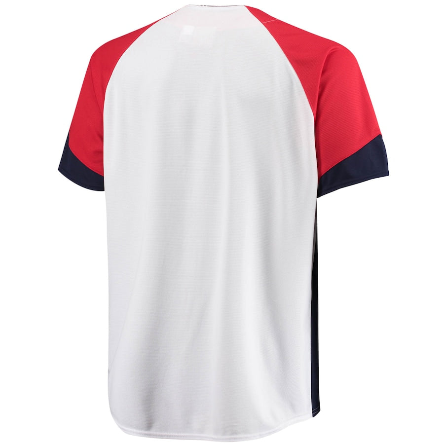 Los Angeles Angels Big & Tall Colorblock Full-Snap Jersey - White/Red - Image 3