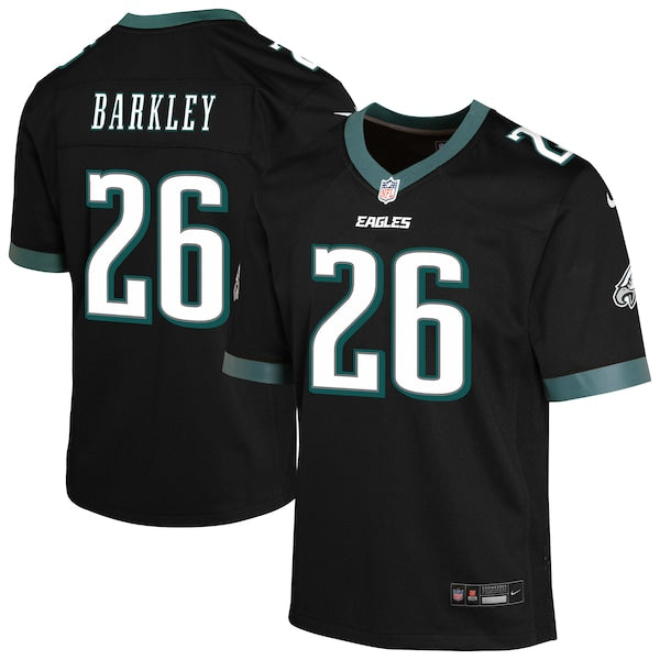 Saquon Barkley Philadelphia Eagles Nike Youth Alternate Game Jersey - Black/Kelly Green/Green/White - Image 2