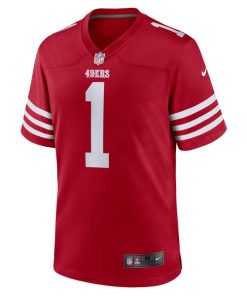 Alternative view of Number 1 Groom San Francisco 49ers Nike Game Jersey - Scarlet
