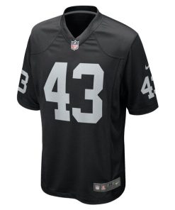 Alternative view of Kanai Mauga Las Vegas Raiders Nike Team Game Jersey -  Black