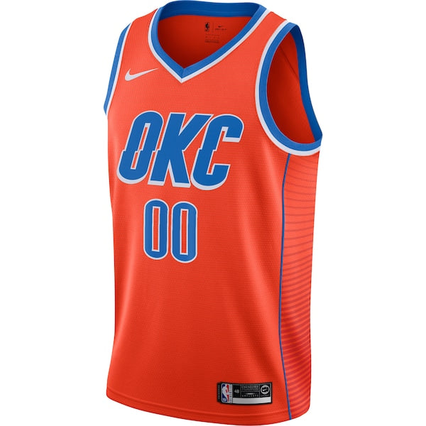 Oklahoma City Thunder Jordan Brand Swingman Custom Jersey - Statement Edition - Orange - Image 2