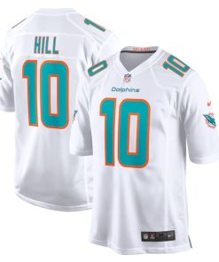 Alternative view of Tyreek Hill Miami Dolphins Nike Game Jersey - White/Aqua