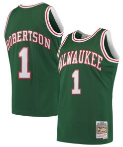 Oscar Robertson Milwaukee Bucks 1971/72 Hardwood Classics Swingman Jersey - Green