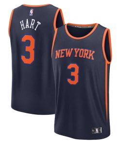 Josh Hart New York Knicks  Fast Break Replica Player Jersey - Statement Edition - Navy