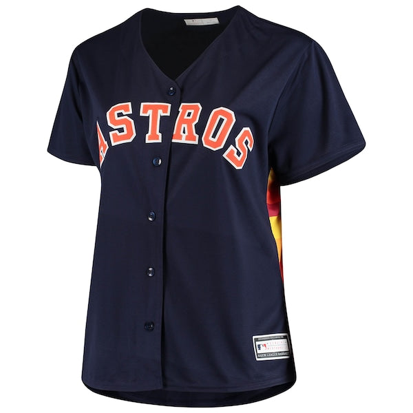 Houston Astros Women's Plus Size Sanitized Replica Team Jersey - Navy - Image 2