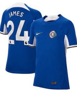 Reece James Chelsea Nike Youth 2023/24 Home Stadium Replica Jersey - Blue