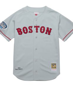 Alternative view of Pedro Martinez Boston Red Sox 2004 Cooperstown Collection Authentic Throwback Jersey - Gray