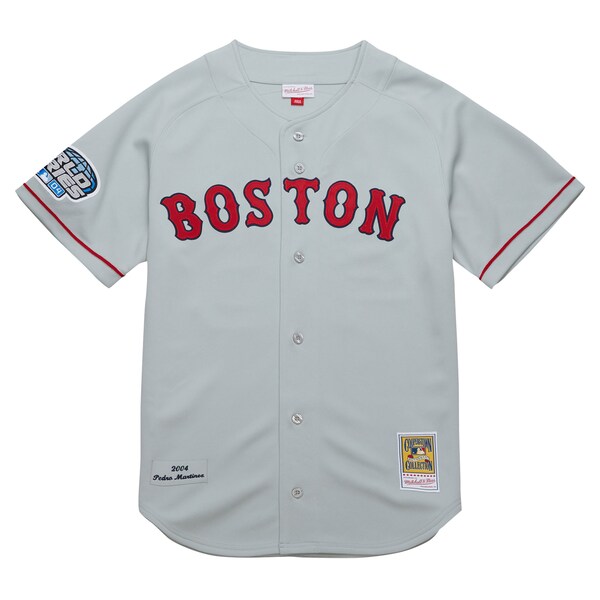 Pedro Martinez Boston Red Sox 2004 Cooperstown Collection Authentic Throwback Jersey - Gray - Image 2