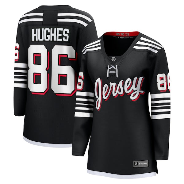 Jack Hughes New Jersey Devils Women's Alternate Premier Breakaway Player Jersey - Black