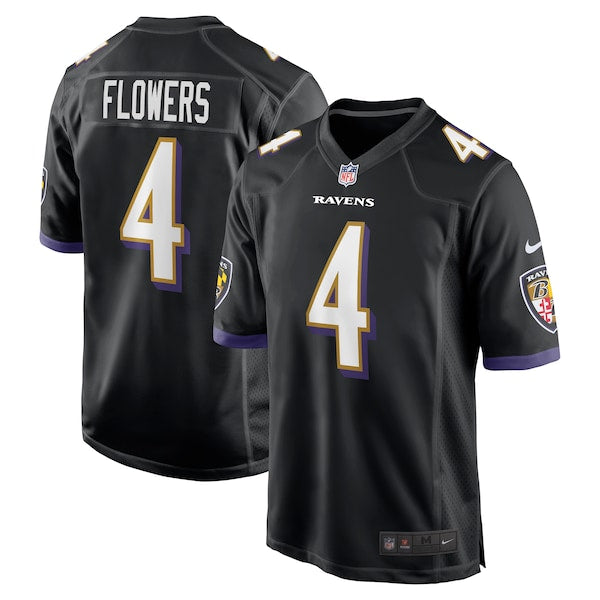 Zay Flowers Baltimore Ravens Nike Team Game Jersey - Black/White - Image 2