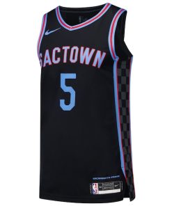 Alternative view of De'Aaron Fox Sacramento Kings Nike Authentic Player Jersey - City Edition - Black