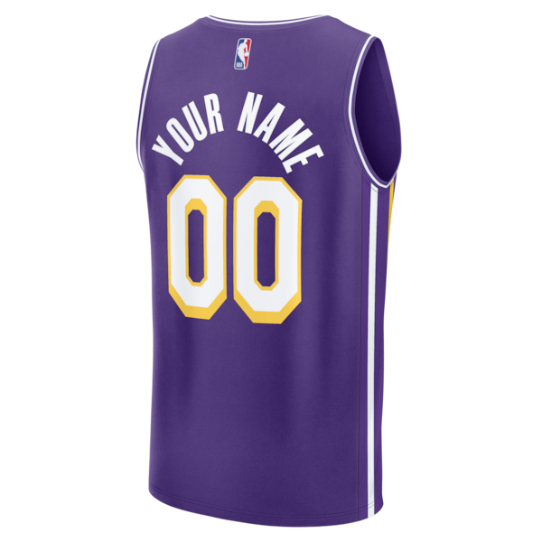 Los Angeles Lakers Youth Fastbreak Custom Jersey - Statement Edition - Purple - Image 3