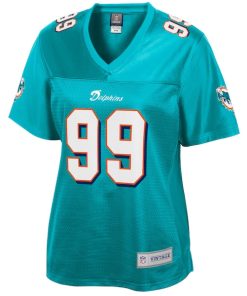 Alternative view of Jason Taylor Miami Dolphins NFL Pro Line Women's Retired Player Replica Jersey - Aqua