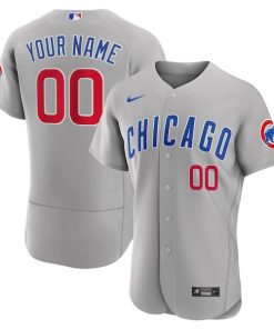 Chicago Cubs Nike Road Authentic Custom Jersey - Gray