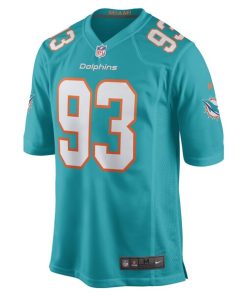 Alternative view of Trey Flowers Miami Dolphins Nike Game Player Jersey - Aqua