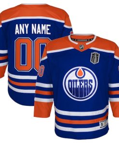 Edmonton Oilers Youth 2025 Stanley Cup Final Home Premier Custom Jersey - Royal