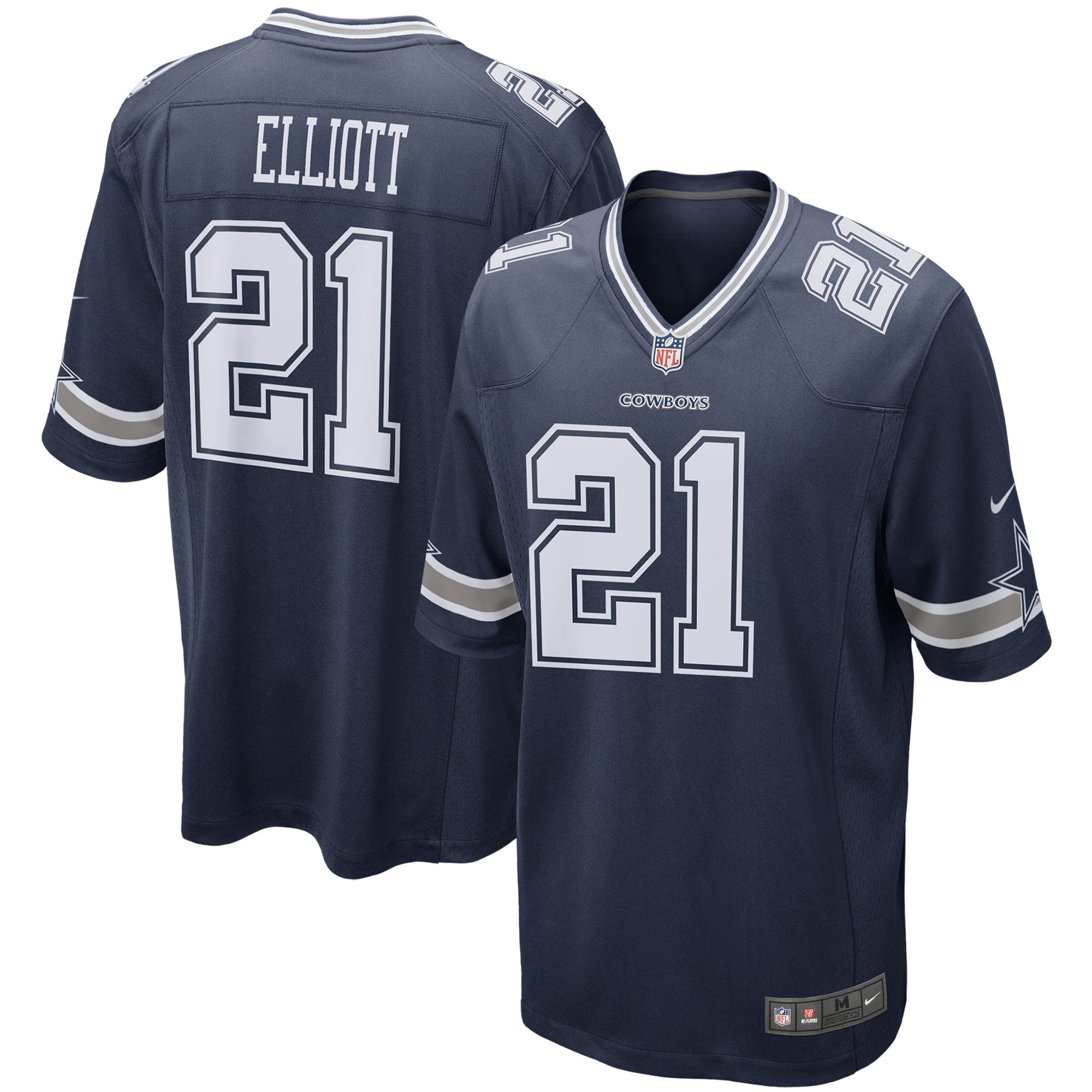 Ezekiel Elliott Dallas Cowboys Nike Alternate Game Jersey - White/Navy - Image 3