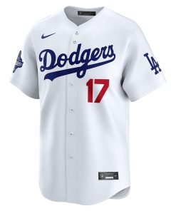 Alternative view of Shohei Ohtani Los Angeles Dodgers Nike 2025 World Series Champions Collection Limited Jersey ¨C White