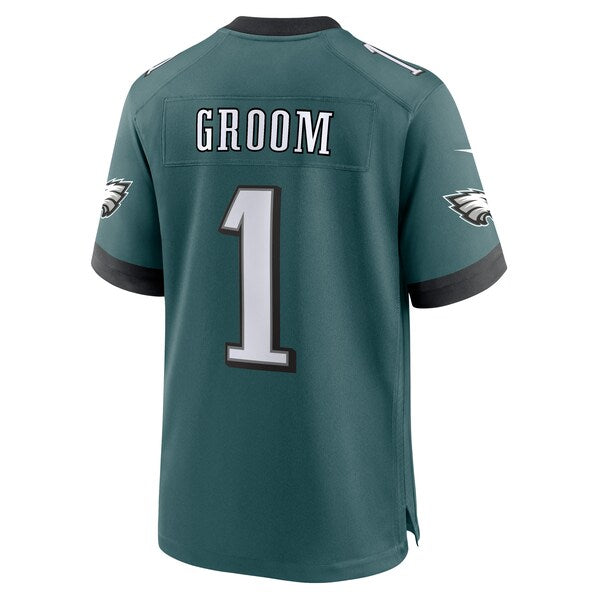 Number 1 Groom Philadelphia Eagles Nike Game Jersey - Midnight Green - Image 3