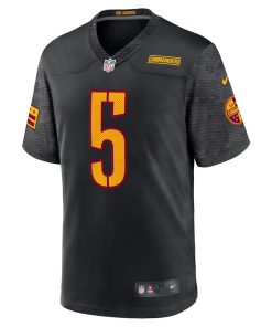 Alternative view of Jayden Daniels Men's Washington Commanders Nike Alternate Game Player Jersey - Black