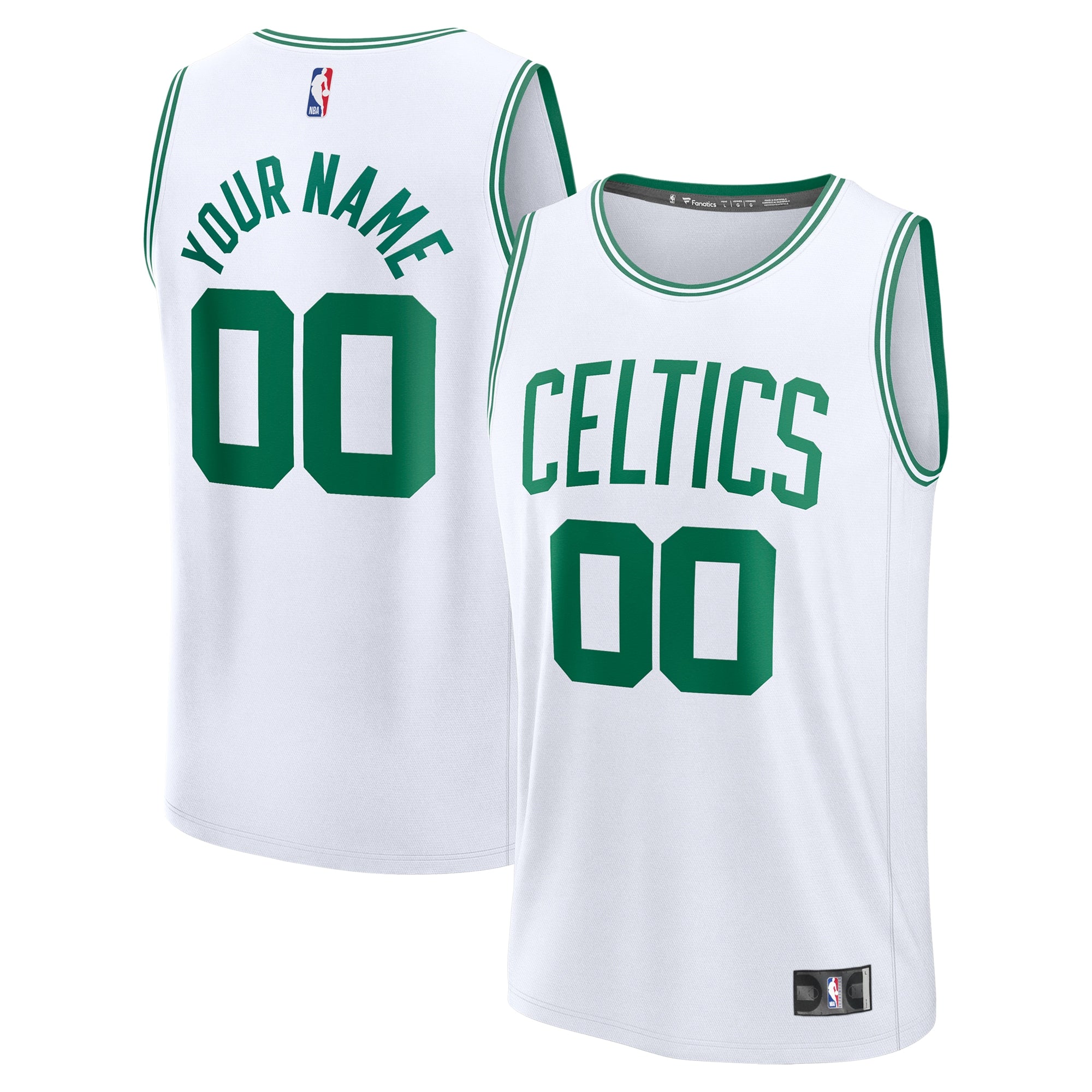 Boston Celtics Fast Break Custom Jersey - Icon Edition - Kelly Green/White/Black - Image 5