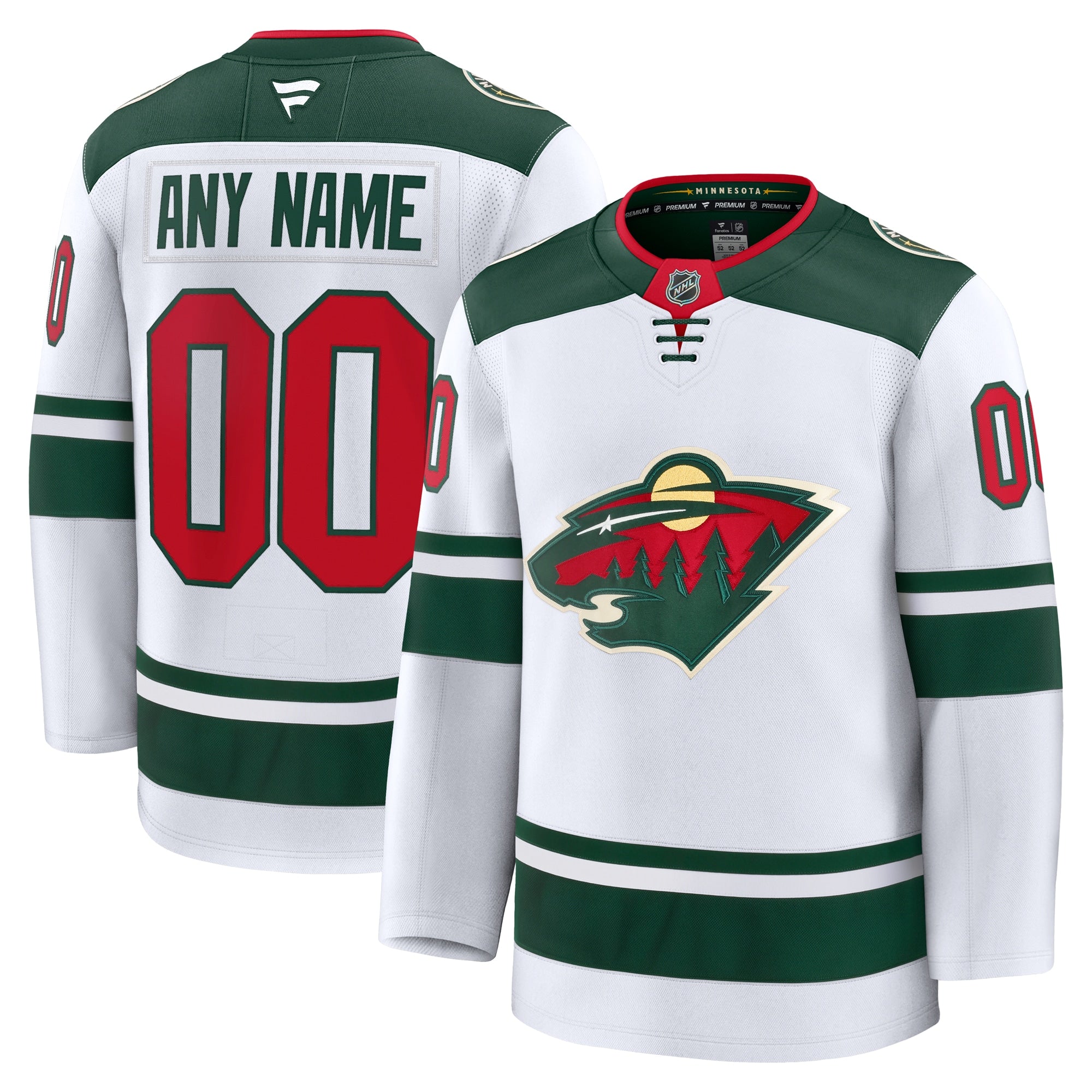 Minnesota Wild Home Premium Custom Jersey - Green/White - Image 8