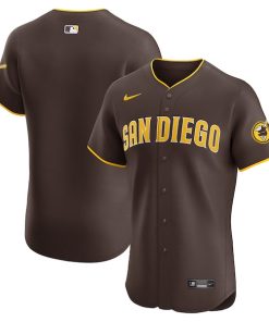 San Diego Padres Nike Road Vapor Premier Elite Patch Jersey - Brown