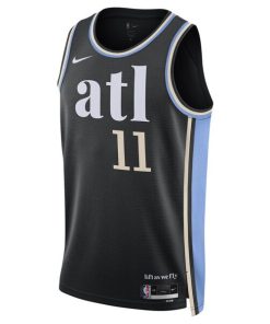 Alternative view of Trae Young Atlanta Hawks Nike Unisex 2023/24 Swingman Jersey - Black - City Edition