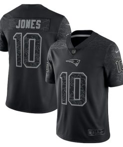 Mac Jones New England Patriots Nike RFLCTV Limited Jersey - Black