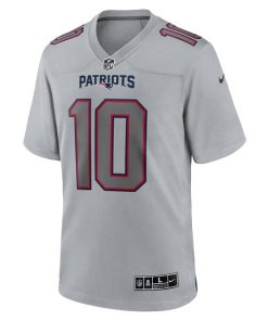 Alternative view of Mac Jones New England Patriots Nike Atmosphere Fashion Game Jersey - Gray