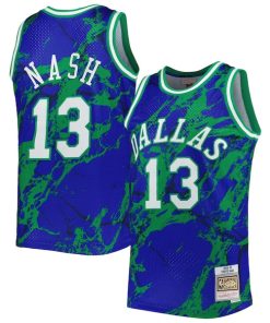 Steve Nash Dallas Mavericks 1998/99 Hardwood Classics Marble Swingman Jersey - Blue