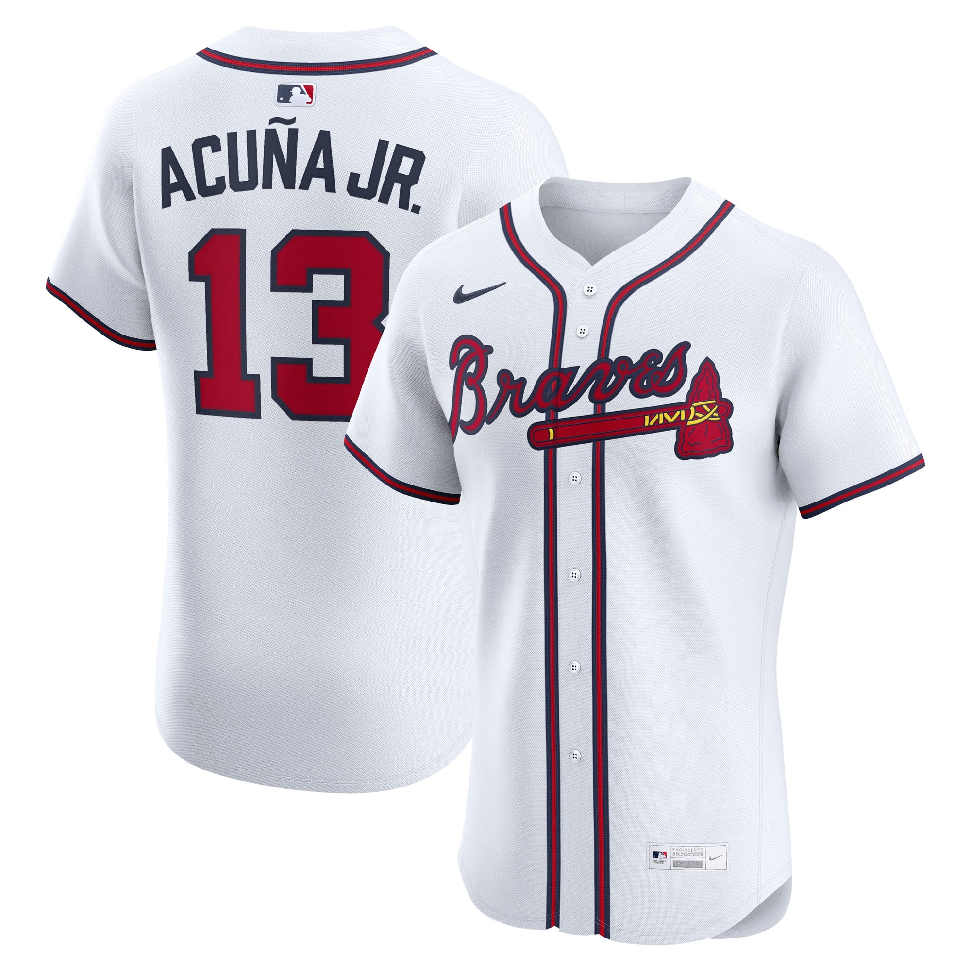 Ronald Acu?a Jr. Atlanta Braves Nike Alternate 2 Elite Jersey - Red/White/Navy - Image 5