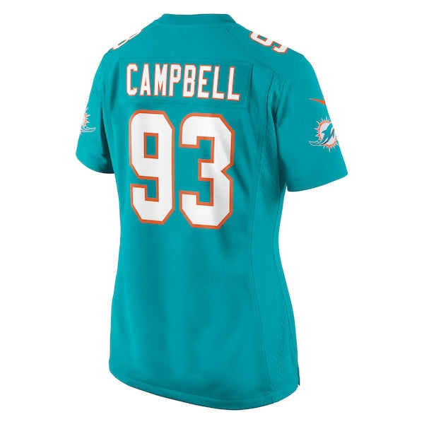Calais Campbell Miami Dolphins Nike Women's Game Jersey - Aqua - Image 3