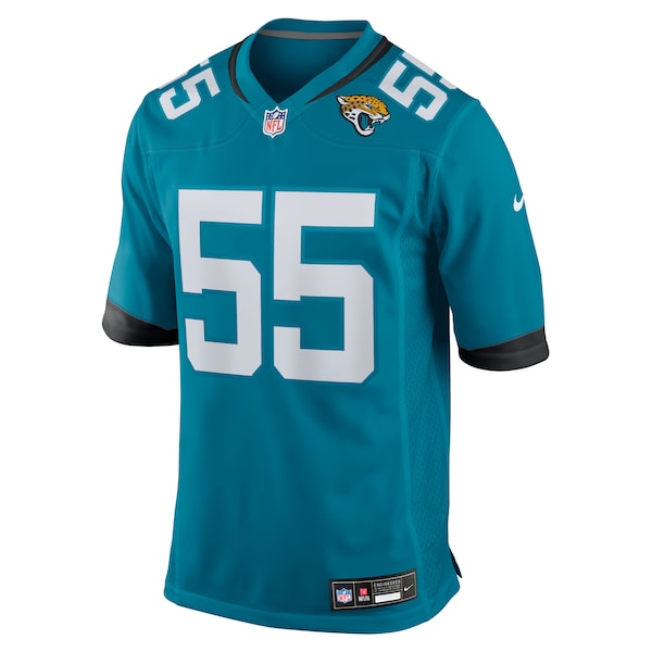 Chuma Edoga Jacksonville Jaguars Nike Team Game Jersey - Teal - Image 2