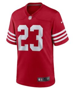 Alternative view of Christian McCaffrey San Francisco 49ers Nike Youth Game Jersey - Scarlet