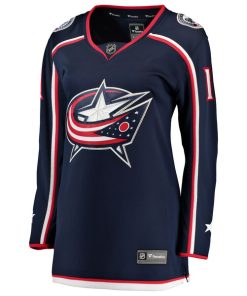 Alternative view of Miles Wood Columbus Blue Jackets  Women's Home Breakaway Jersey - Navy