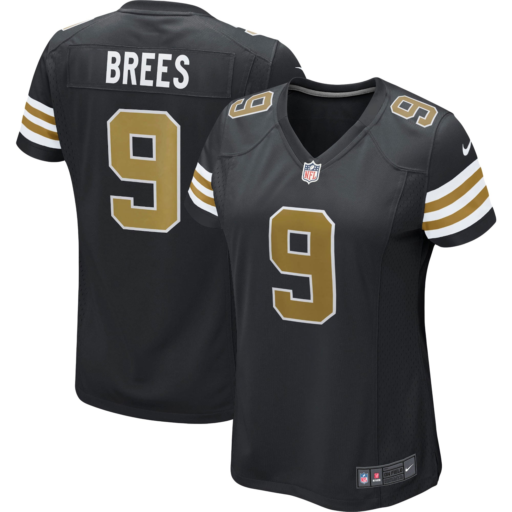Drew Brees New Orleans Saints Nike Women's Alternate Game Jersey - White/Black - Image 6
