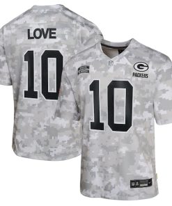 Jordan Love Green Bay Packers Nike Youth 2024 Salute to Service Game Jersey - Arctic Camo