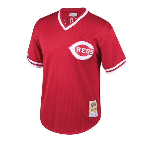 Johnny Bench Cincinnati Reds Youth Cooperstown Collection Mesh Batting Practice Jersey - Red - Image 2