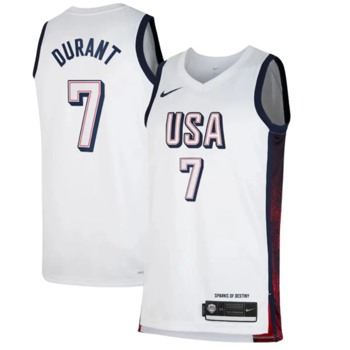 Kevin Durant #7 USA Men¡¯s National Team USA 2024 OLYMPIC JERSEYS - White