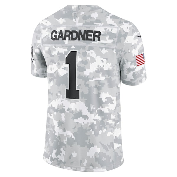 Sauce Gardner New York Jets Nike 2024 Salute to Service Limited Jersey - Arctic Camo - Image 3
