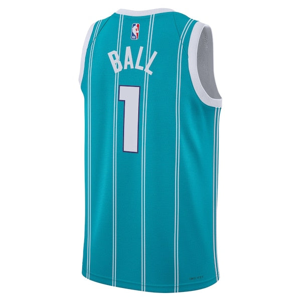 LaMelo Ball Charlotte Hornets Jordan Brand Unisex Swingman Jersey - Icon Edition - Teal/White - Image 4