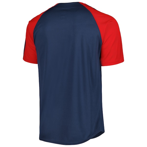 Boston Red Sox Stitches Button-Down Raglan Fashion Jersey - Navy - Image 3