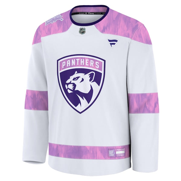 Florida Panthers 2024 Hockey Fights Cancer Practice Jersey - White - Image 2
