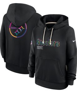 Pittsburgh Steelers Nike Women's 2025 NFL Crucial Catch Sideline Standard Issue Dri-FIT Hoodie - Black