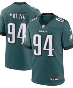 Byron Young Philadelphia Eagles Nike Team Game Jersey - Midnight Green