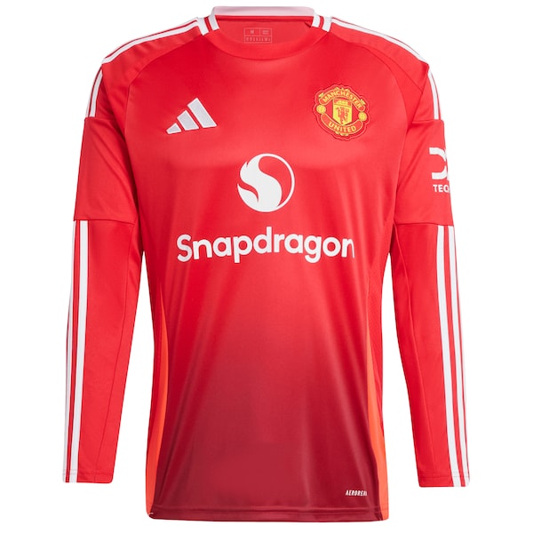 Marcus Rashford Manchester United 2024/25 Home Long Sleeve Replica Player Jersey - Red - Image 3